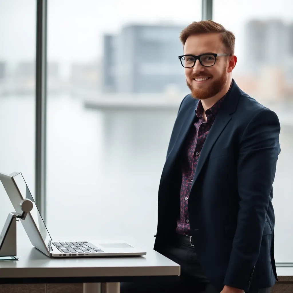 Zakenman analyseert dividend aandelen portfolio op laptop en tablet