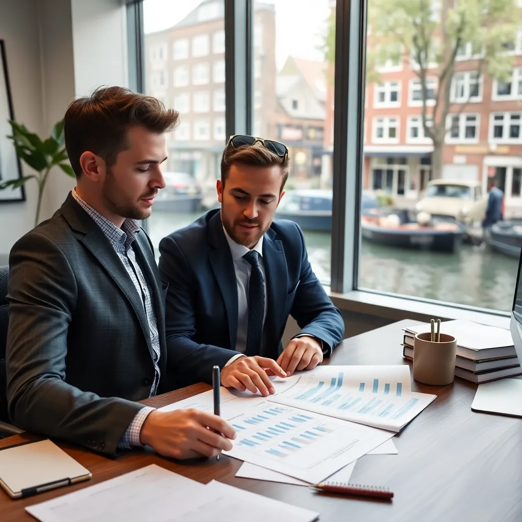 Nederlandse financial planner die een strategie uitwerkt