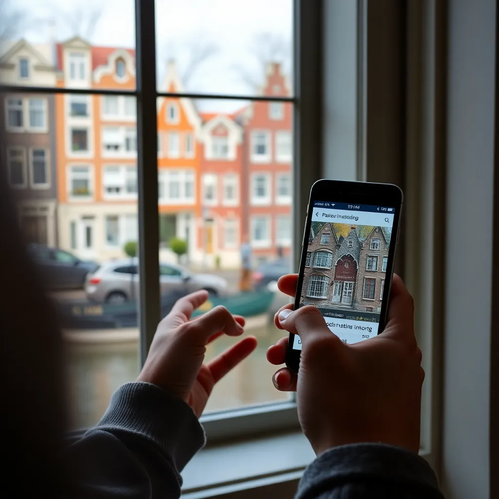 Crowdfunding vastgoed platform op smartphone in Amsterdam